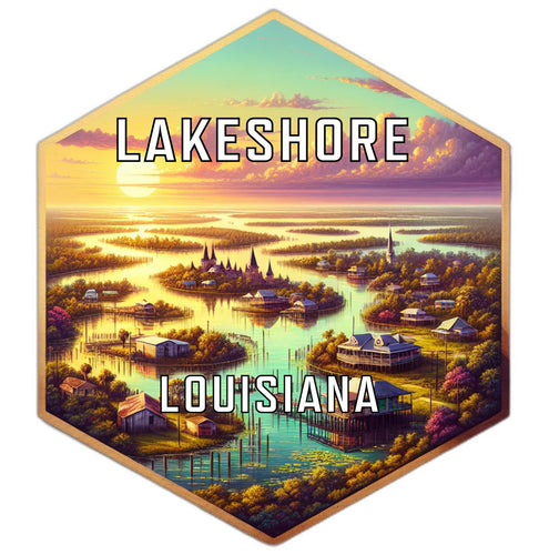 Lakeshore Louisiana Travel Destination Souvenir Vinyl Decal Sticker 2-Inch