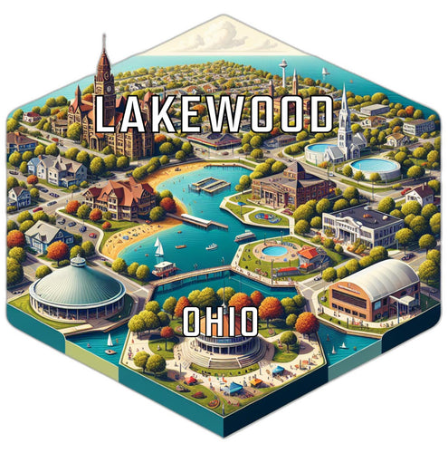 Lakewood Ohio Travel Destination Souvenir Vinyl Decal Sticker 6-Inch