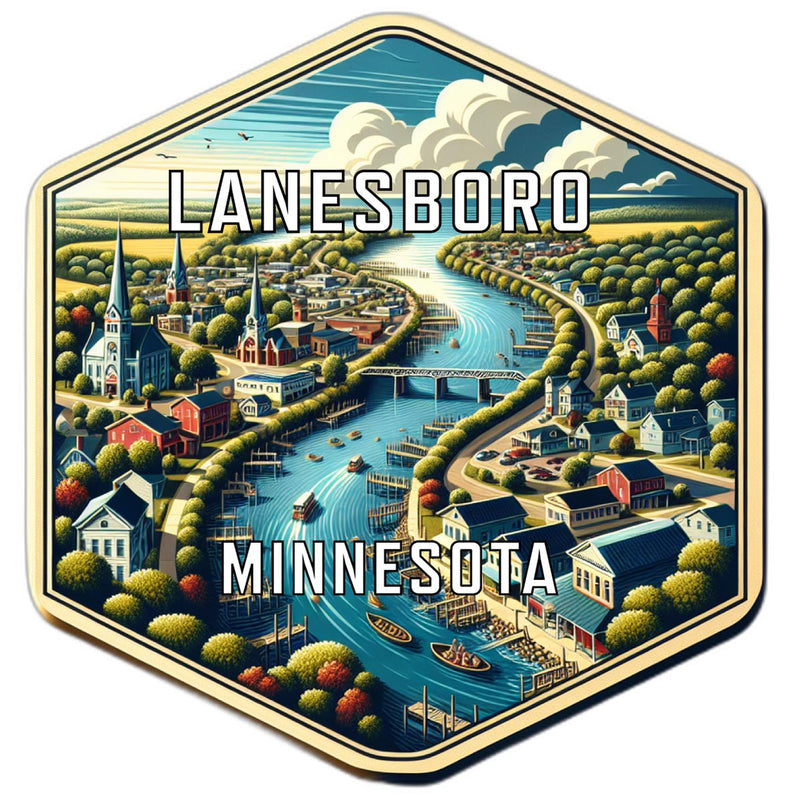 Lanesboro Minnesota Souvenir Travel Destination Die Cut Hexagon Fridge Magnet 2-Inch