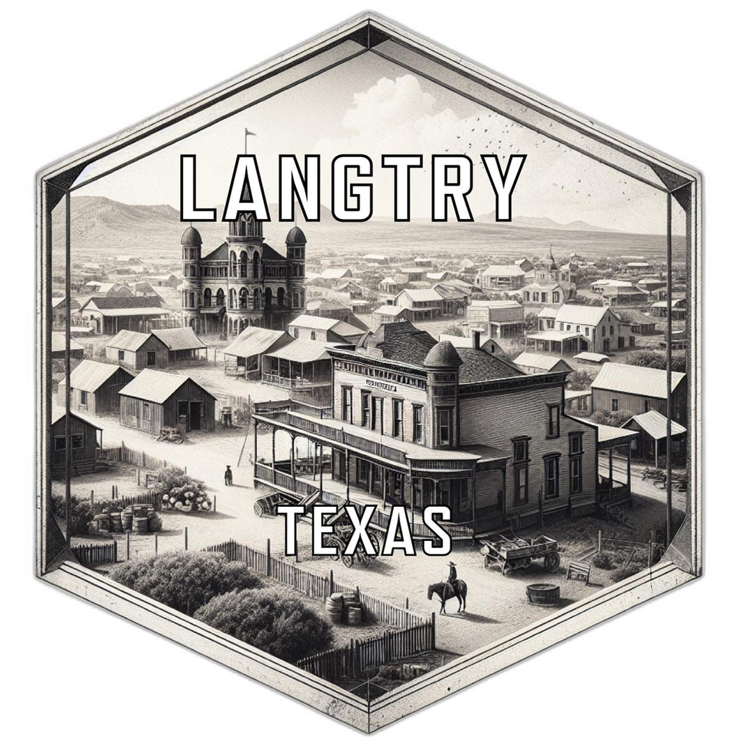 Langtry Texas Souvenir Travel Destination Die Cut Hexagon Fridge Magnet 2-Inch