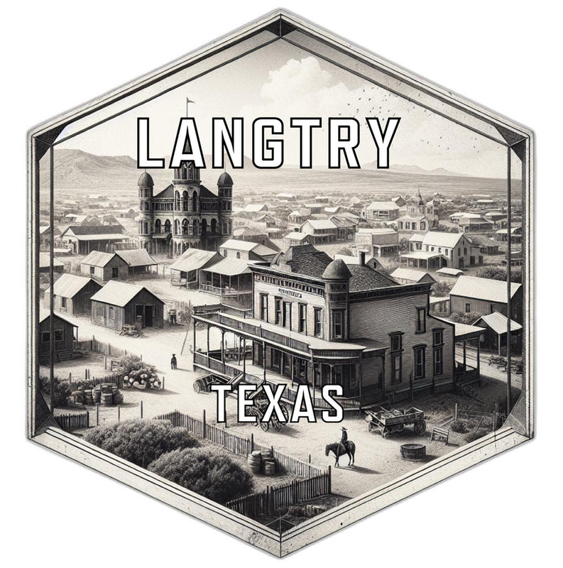 Langtry Texas Souvenir Travel Destination Die Cut Hexagon Fridge Magnet 2-Inch