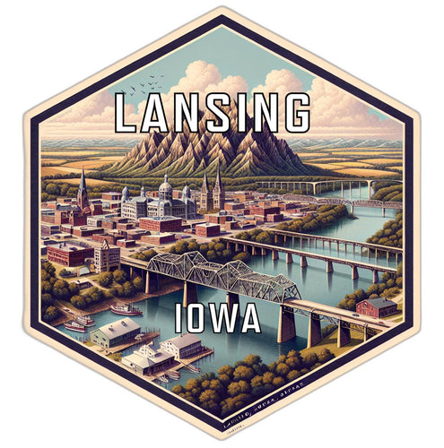 Lansing Iowa Travel Destination Souvenir Vinyl Decal Sticker 6-Inch