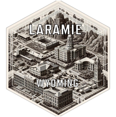 Laramie Wyoming Souvenir Travel Destination Die Cut Hexagon Fridge Magnet 2-Inch