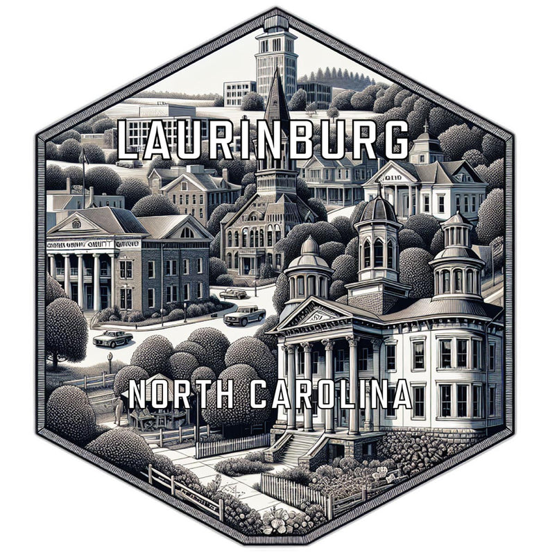 Laurinburg North Carolina Souvenir Travel Destination Die Cut Hexagon Fridge Magnet 2-Inch