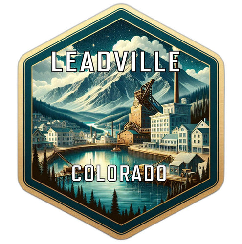 Leadville Colorado Souvenir Travel Destination Die Cut Hexagon Fridge Magnet 2-Inch