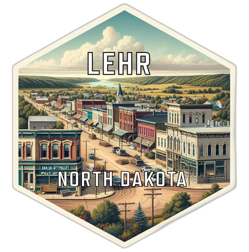 Lehr North Dakota Souvenir Travel Destination Die Cut Hexagon Fridge Magnet 6-Inch