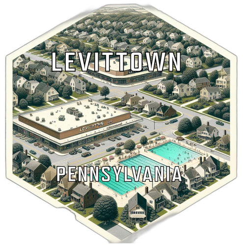 Levittown Pennsylvania Souvenir Travel Destination Die Cut Hexagon Fridge Magnet 2-Inch