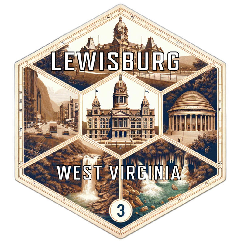 Lewisburg West Virginia Travel Destination Souvenir Vinyl Decal Sticker 6-Inch
