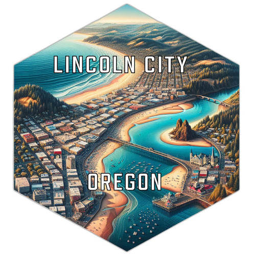 Lincoln City Oregon Travel Destination Souvenir Vinyl Decal Sticker 6-Inch