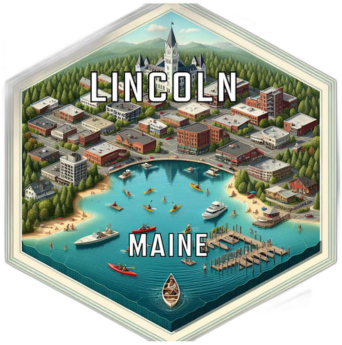 Lincoln Maine Travel Destination Souvenir Vinyl Decal Sticker 6-Inch
