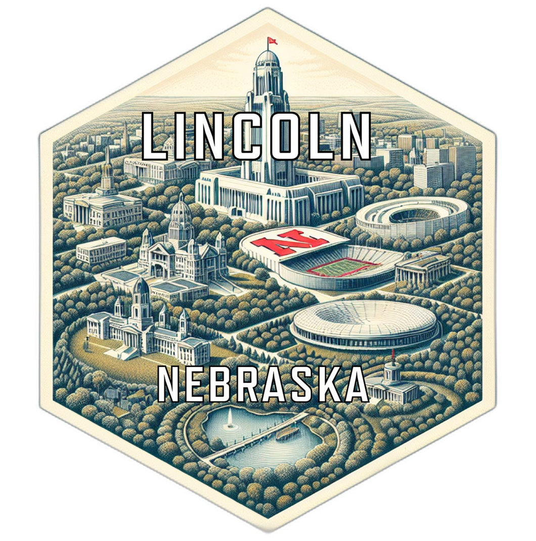 Lincoln Nebraska Travel Destination Souvenir Vinyl Decal Sticker 6-Inch