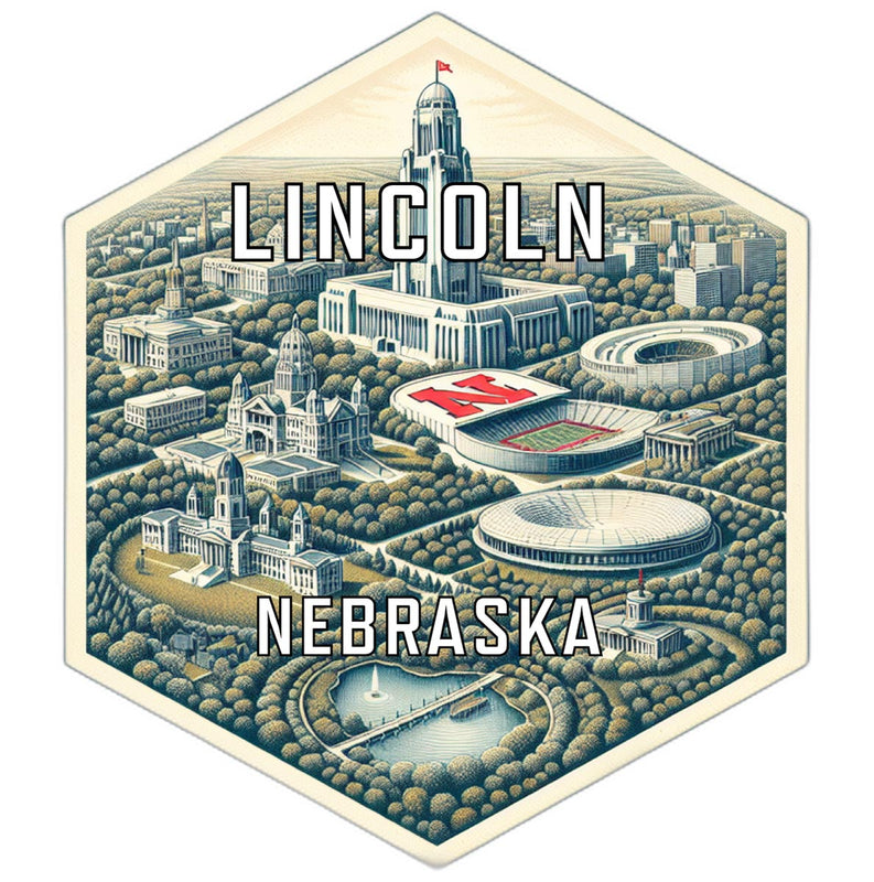 Lincoln Nebraska Travel Destination Souvenir Vinyl Decal Sticker 6-Inch