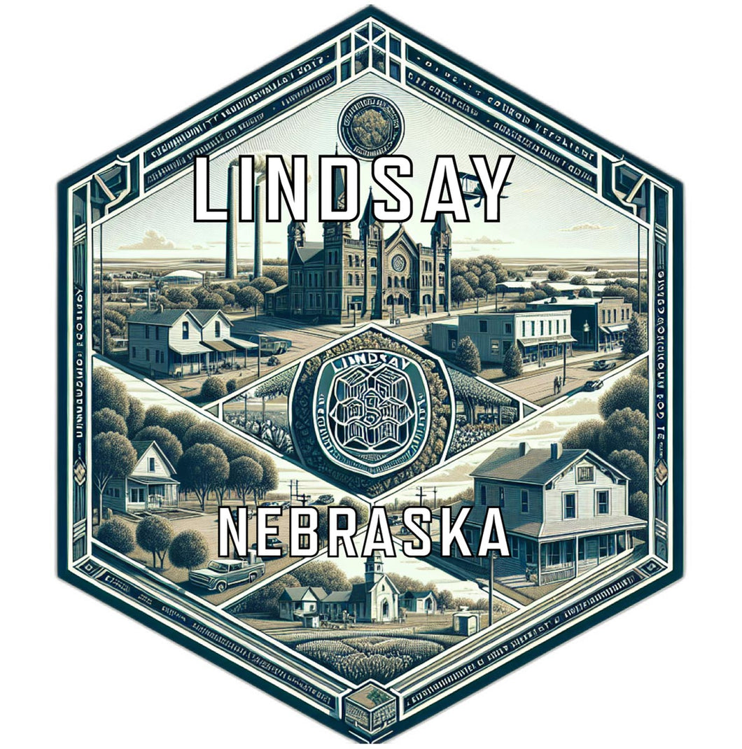 Lindsay Nebraska Travel Destination Souvenir Vinyl Decal Sticker 4-Inch