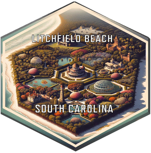 Litchfield Beach South Carolina Travel Destination Souvenir Vinyl Decal Sticker 2-Inch