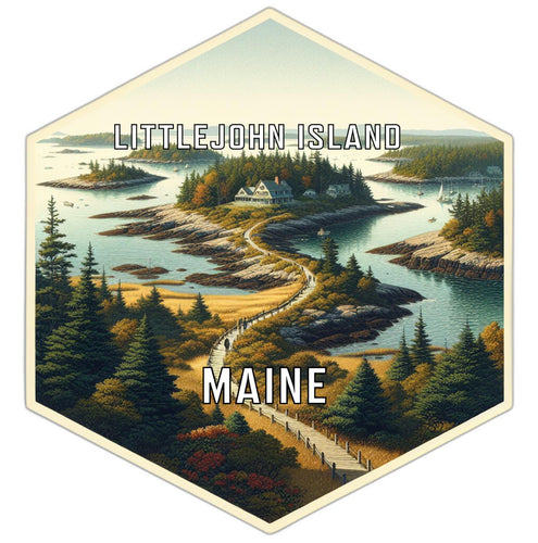 Littlejohn Island Maine Travel Destination Souvenir Vinyl Decal Sticker 2-Inch