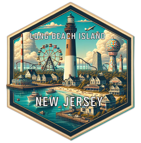 Long Beach Island New Jersey Travel Destination Souvenir Vinyl Decal Sticker 4-Inch
