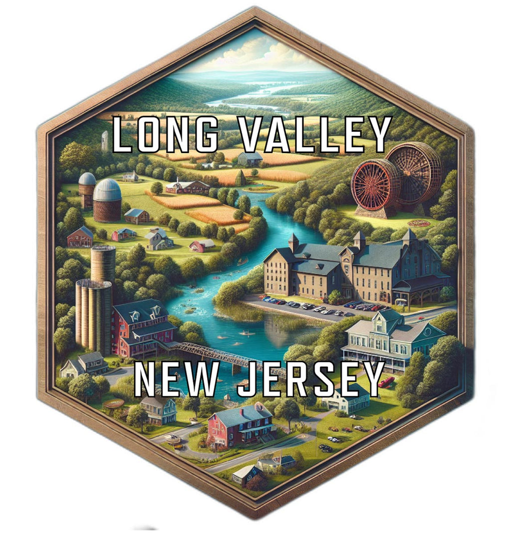 Long Valley New Jersey Travel Destination Souvenir Vinyl Decal Sticker 6-Inch