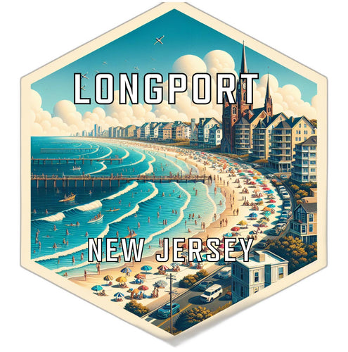 Longport New Jersey Travel Destination Souvenir Vinyl Decal Sticker 4-Inch