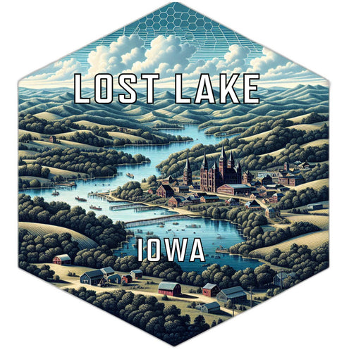 Lost Lake Iowa Travel Destination Souvenir Vinyl Decal Sticker 4-Inch