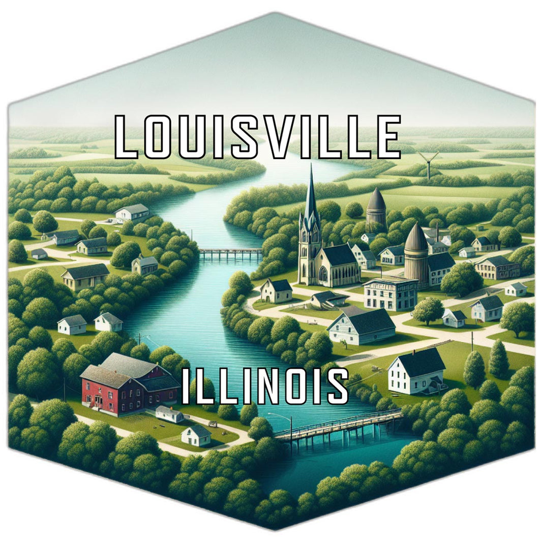 Louisville Illinois Travel Destination Souvenir Vinyl Decal Sticker 2-Inch