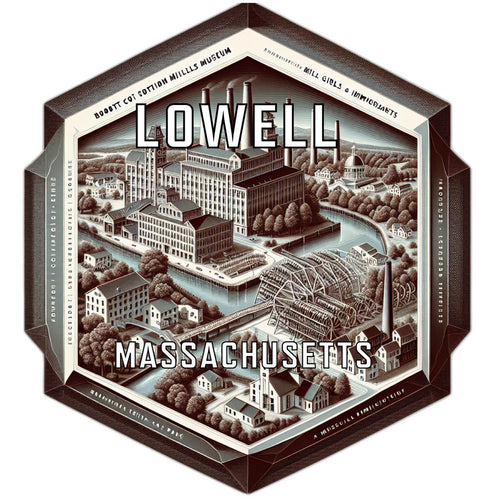 Lowell Massachusetts Travel Destination Souvenir Vinyl Decal Sticker 2-Inch