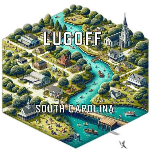 Lugoff South Carolina Travel Destination Souvenir Vinyl Decal Sticker 2-Inch