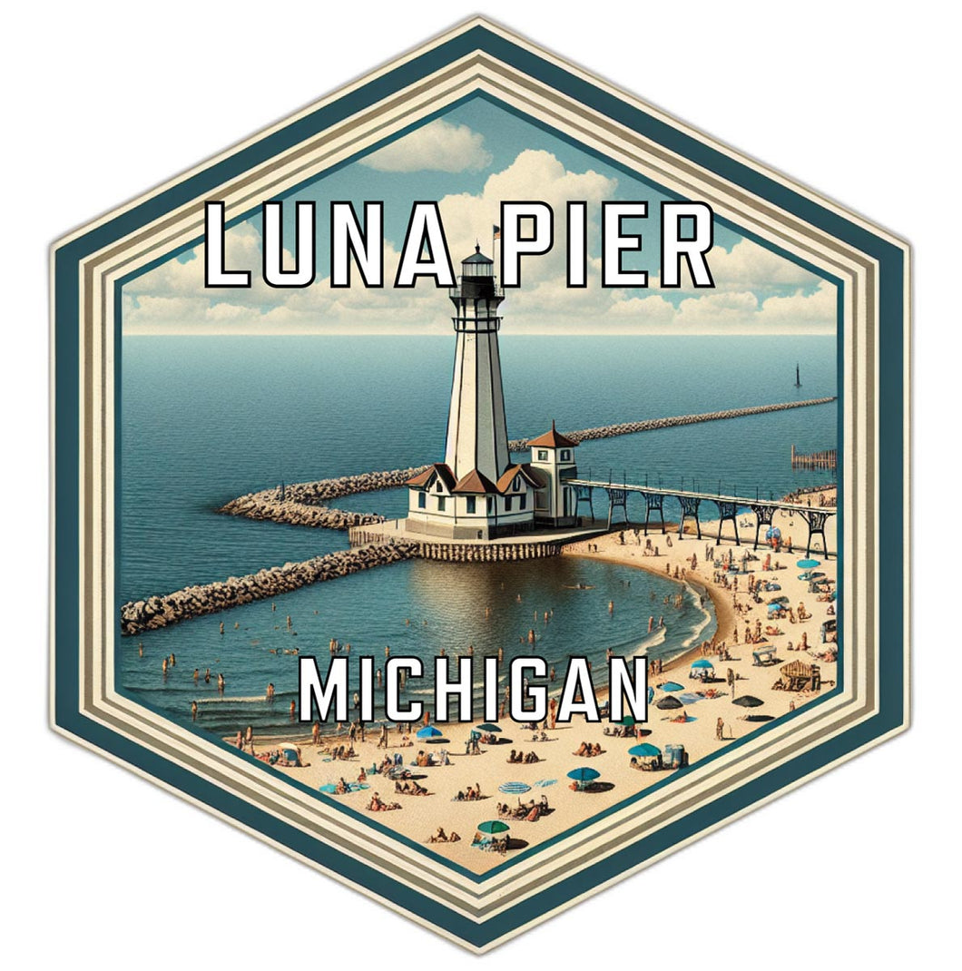 Luna Pier Michigan Travel Destination Souvenir Vinyl Decal Sticker 2-Inch