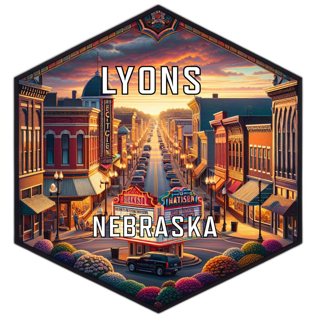 Lyons Nebraska Travel Destination Souvenir Vinyl Decal Sticker 2-Inch