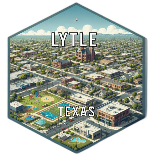 Lytle Texas Souvenir Travel Destination Die Cut Hexagon Fridge Magnet 2-Inch