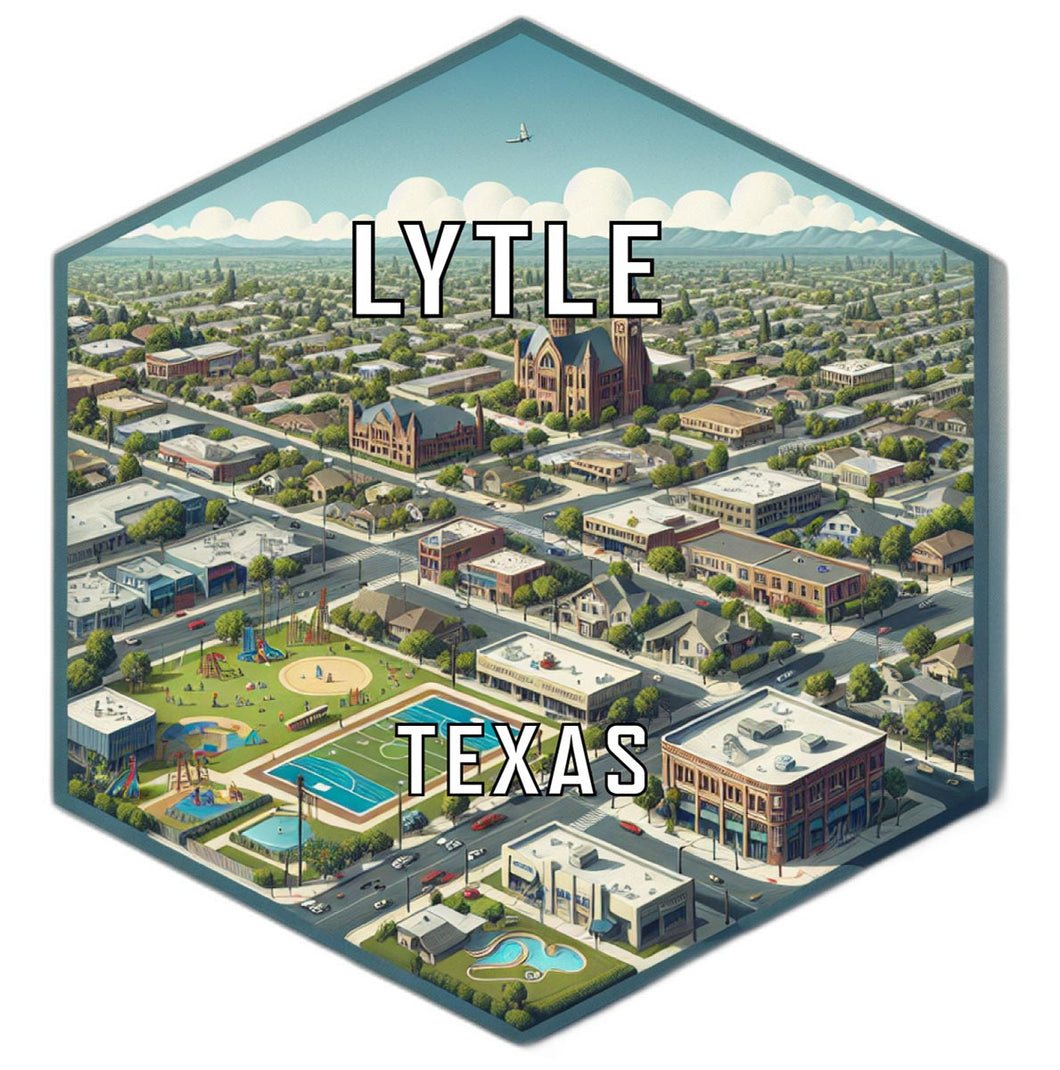Lytle Texas Souvenir Travel Destination Die Cut Hexagon Fridge Magnet 2-Inch