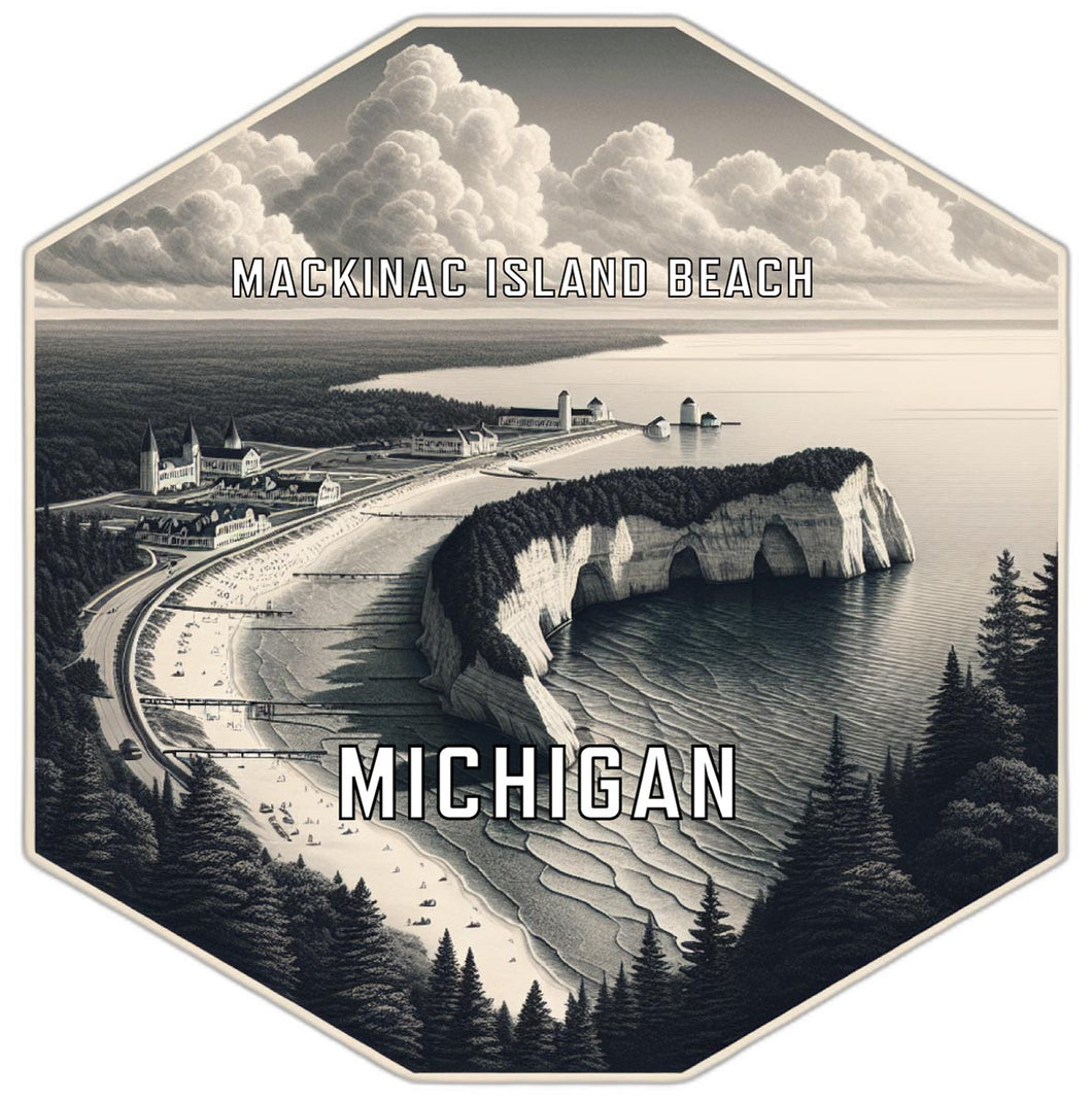 Mackinac Island Beach Michigan Travel Destination Souvenir Vinyl Decal Sticker 2-Inch