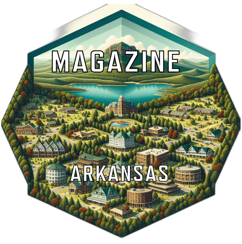 Magazine Arkansas Souvenir Travel Destination Die Cut Hexagon Fridge Magnet 2-Inch