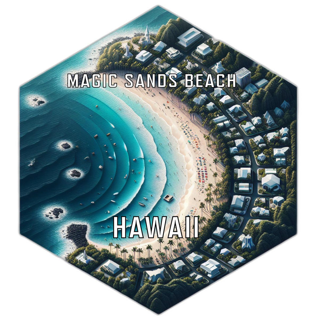 Magic Sands Beach Hawaii Travel Destination Souvenir Vinyl Decal Sticker 6-Inch