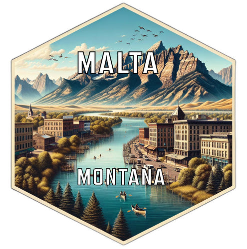 Malta Montana Travel Destination Souvenir Vinyl Decal Sticker 2-Inch