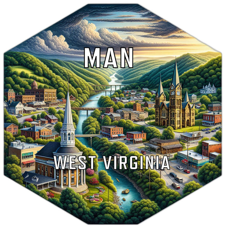 Man West Virginia Travel Destination Souvenir Vinyl Decal Sticker 6-Inch
