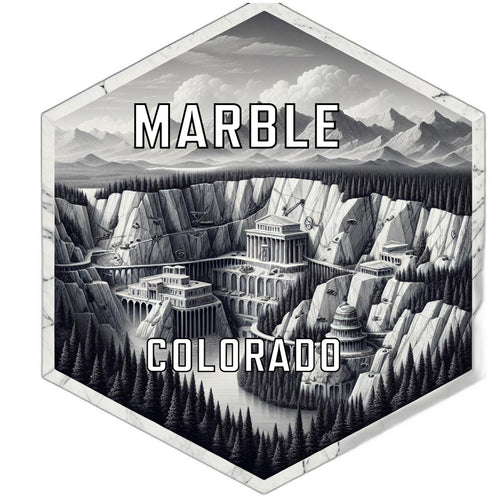 Marble Colorado Souvenir Travel Destination Die Cut Hexagon Fridge Magnet 2-Inch