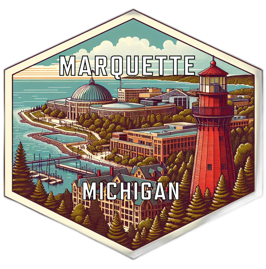 Marquette Michigan Travel Destination Souvenir Vinyl Decal Sticker 4-Inch