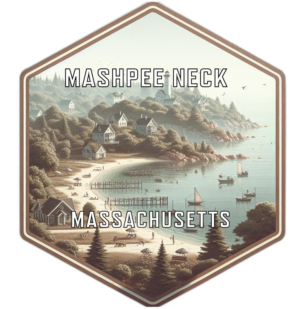 Mashpee Neck Massachusetts Travel Destination Souvenir Vinyl Decal Sticker 6-Inch