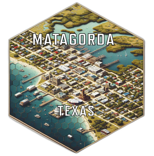 Matagorda Texas Souvenir Travel Destination Die Cut Hexagon Fridge Magnet 2-Inch