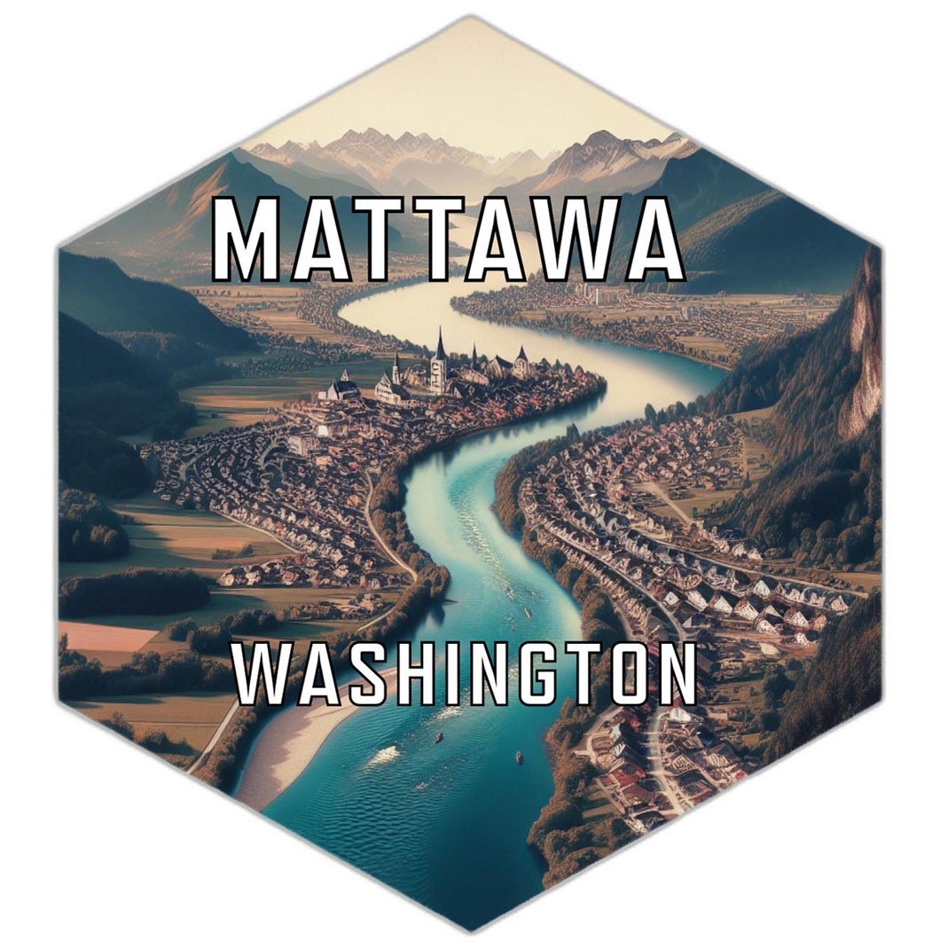 Mattawa Washington Souvenir Travel Destination Die Cut Hexagon Fridge Magnet 2-Inch