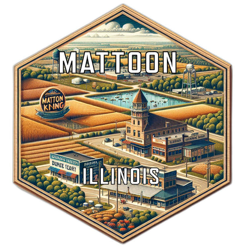 Mattoon Illinois Travel Destination Souvenir Vinyl Decal Sticker 2-Inch