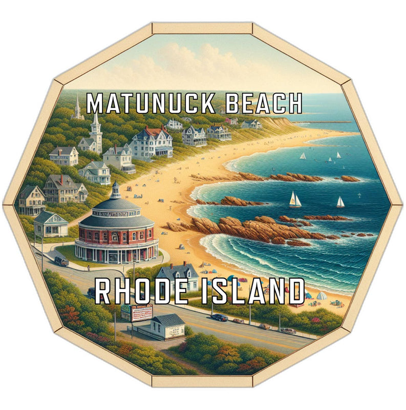 Matunuck Beach Rhode Island Souvenir Travel Destination Die Cut Hexagon Fridge Magnet 6-Inch