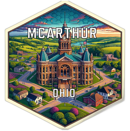Mcarthur Ohio Souvenir Travel Destination Die Cut Hexagon Fridge Magnet 2-Inch
