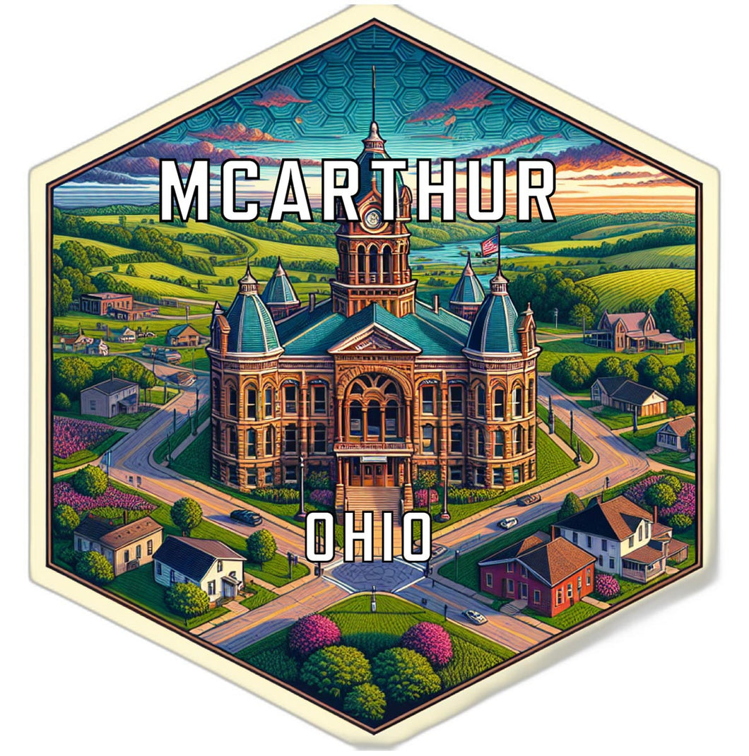 Mcarthur Ohio Souvenir Travel Destination Die Cut Hexagon Fridge Magnet 2-Inch
