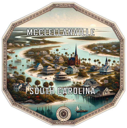 Mcclellanville South Carolina Souvenir Travel Destination Die Cut Hexagon Fridge Magnet 2-Inch