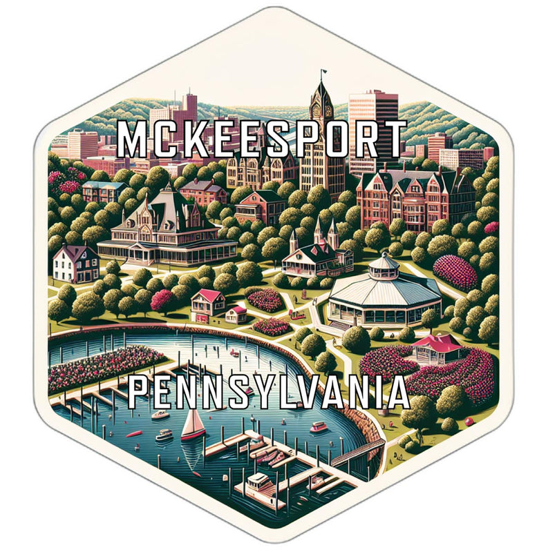 Mckeesport Pennsylvania Souvenir Travel Destination Die Cut Hexagon Fridge Magnet 2-Inch