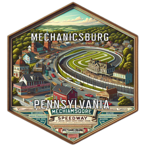 Mechanicsburg Pennsylvania Souvenir Travel Destination Die Cut Hexagon Fridge Magnet 2-Inch