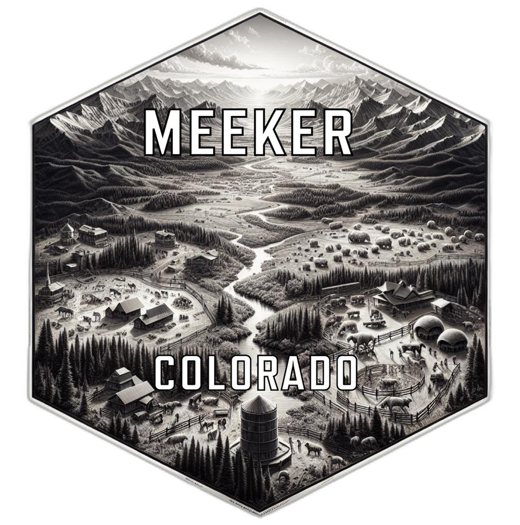 Meeker Colorado Souvenir Travel Destination Die Cut Hexagon Fridge Magnet 2-Inch