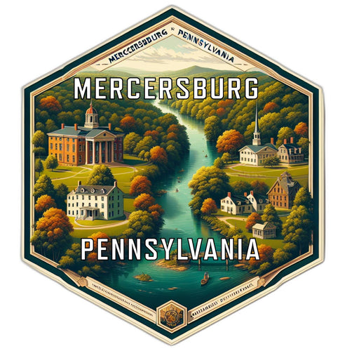 Mercersburg Pennsylvania Souvenir Travel Destination Die Cut Hexagon Fridge Magnet 6-Inch