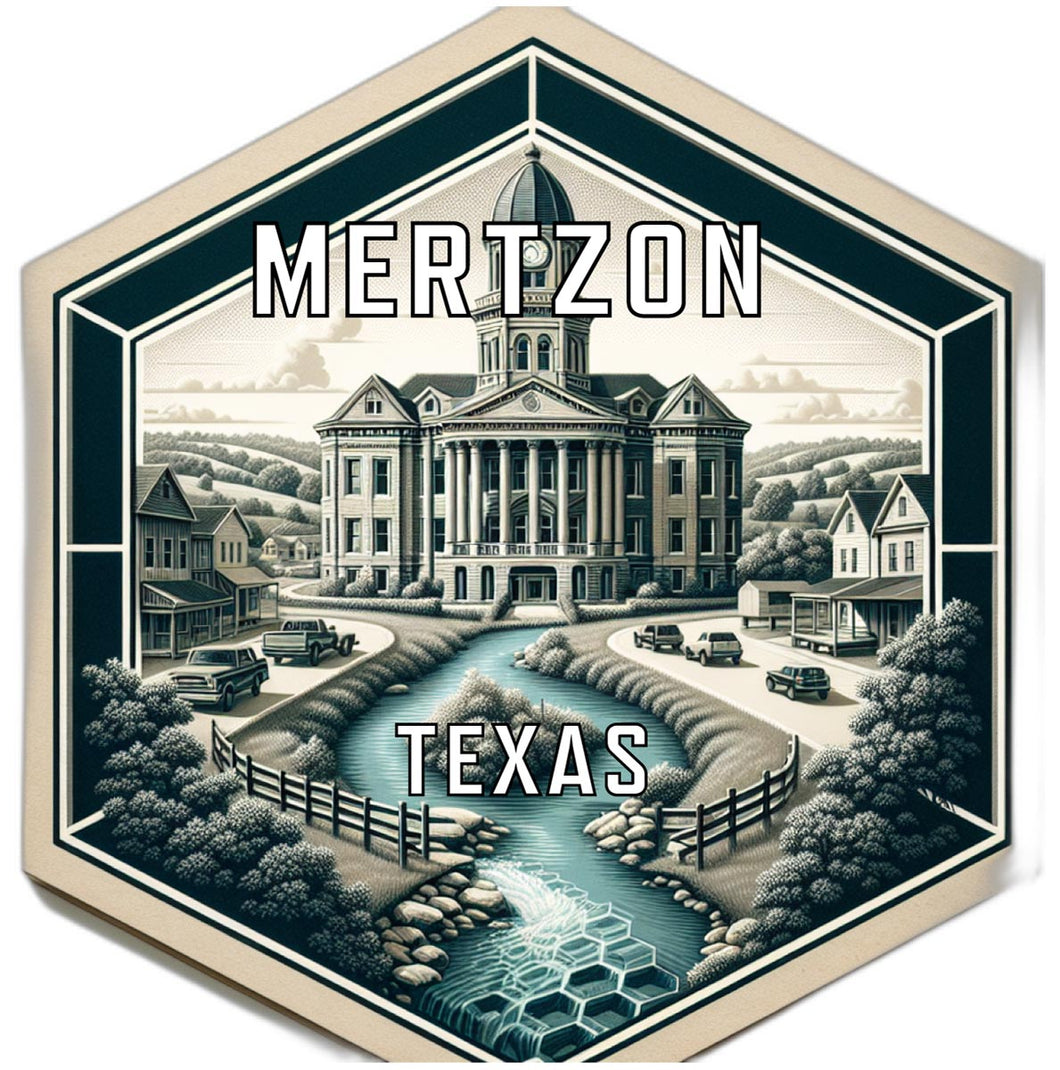 Mertzon Texas Souvenir Travel Destination Die Cut Hexagon Fridge Magnet 2-Inch